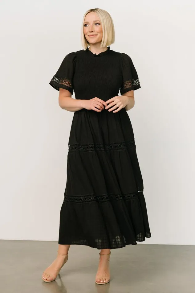 Women Loveland Geo Lace Maxi Dress Black Baltic Born Maxi Dresses
