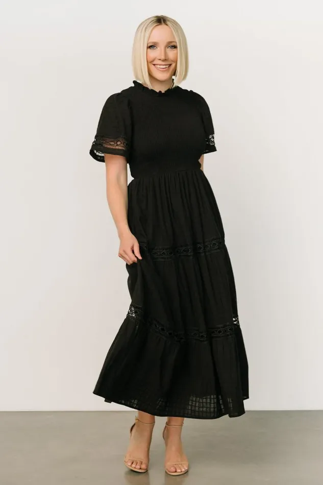 Women Loveland Geo Lace Maxi Dress Black Baltic Born Maxi Dresses