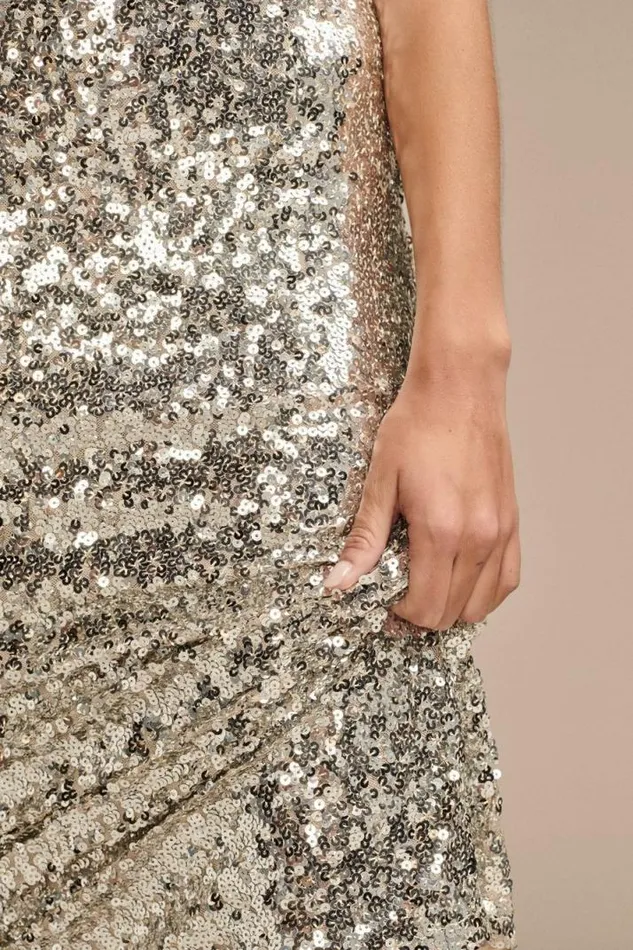 Women Lucky Brand Dresses Sequin Tube Dress Silver