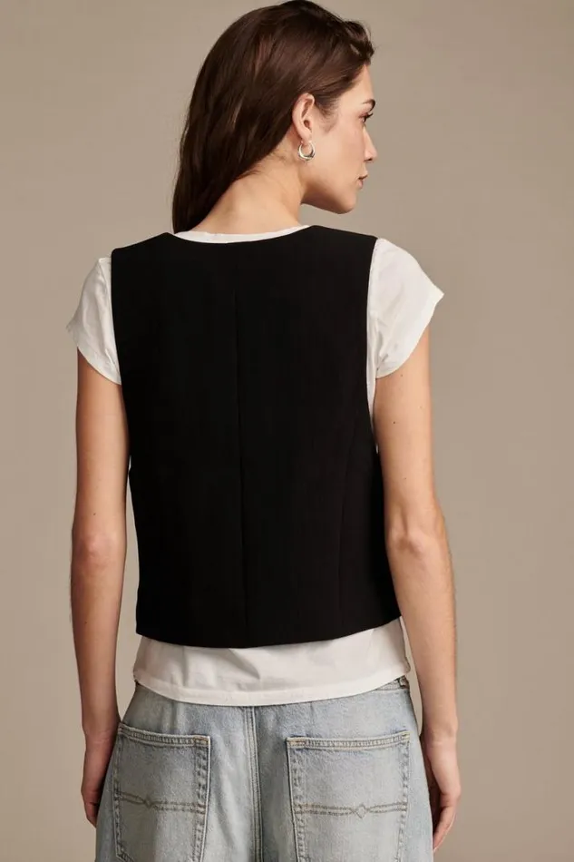 Women Lucky Brand Jackets and Outerwear Longline Vest Black
