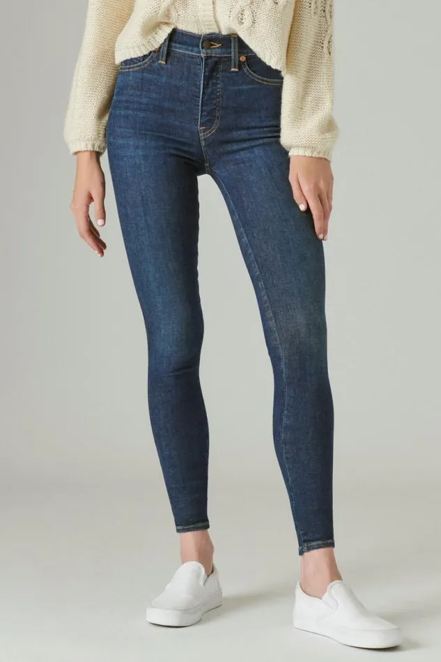 Women Lucky Brand Jeans Uni Fit High Rise Skinny Jean Inclusion Blue