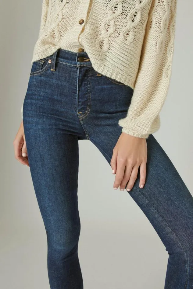 Women Lucky Brand Jeans Uni Fit High Rise Skinny Jean Inclusion Blue