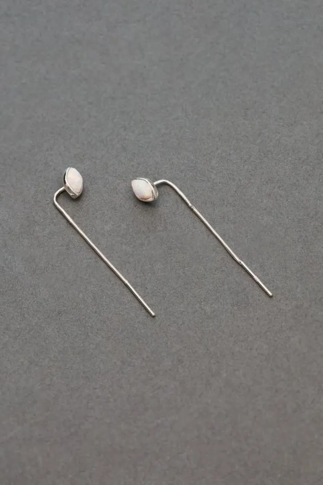 Women Lucky Brand Jewelry Semi Stone Earring Silver