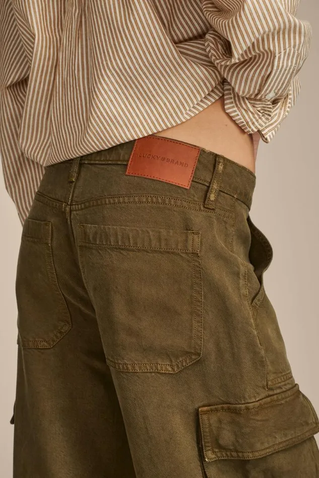 Women Lucky Brand Pants Cargo Denim Jean Dark Olive Women Lucky Brand Pants Cargo Denim Jean Dark Olive