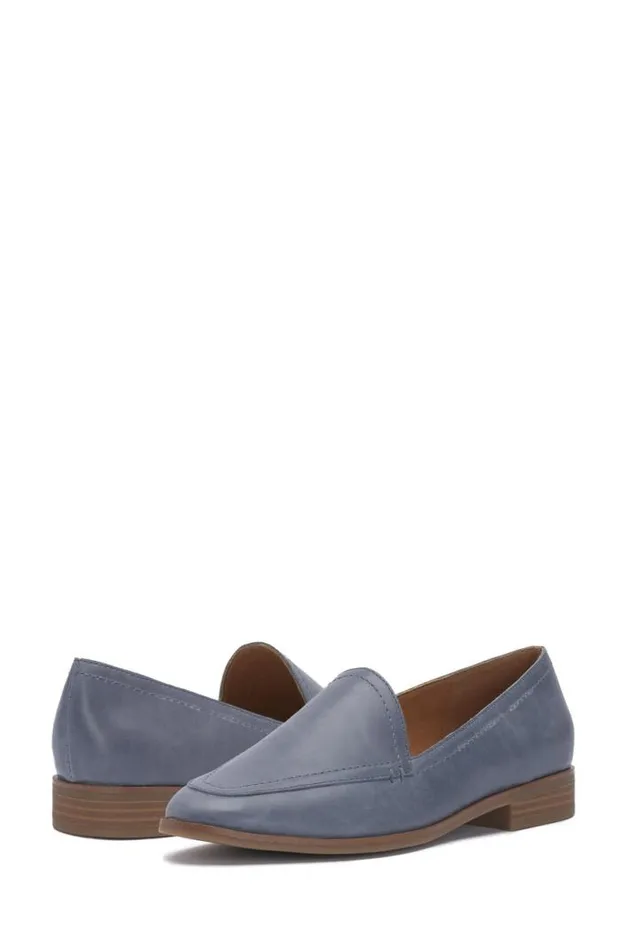 Women Lucky Brand Shoes Fiana Loafer Open Blueturquoise