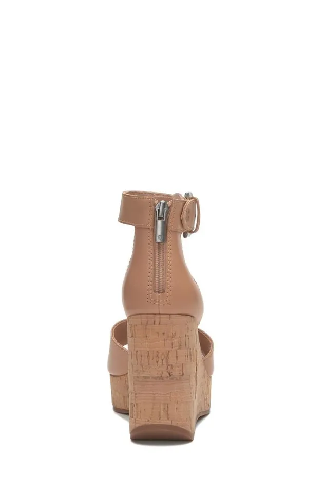 Women Lucky Brand Shoes Himmy Cork Wedge Medium Dark Brown