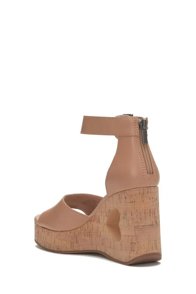 Women Lucky Brand Shoes Himmy Cork Wedge Medium Dark Brown