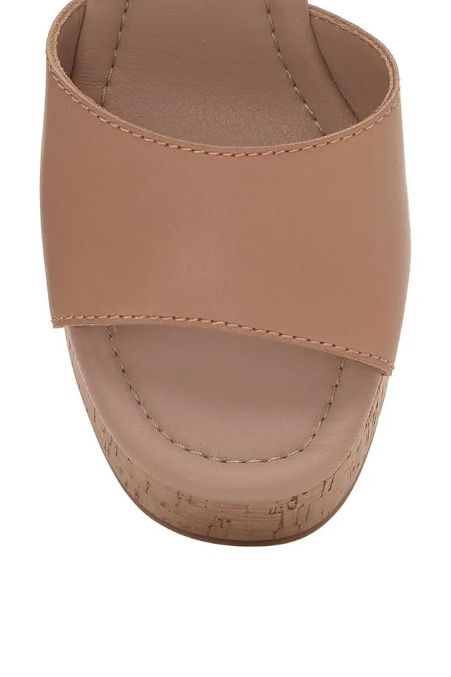 Women Lucky Brand Shoes Himmy Cork Wedge Medium Dark Brown