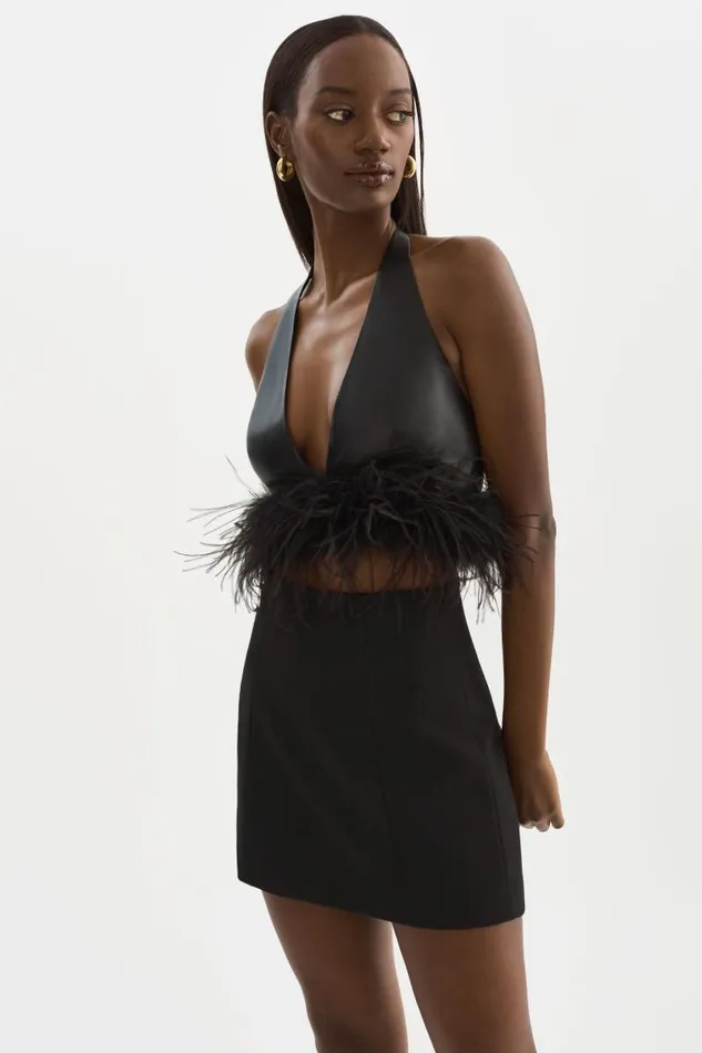 Women LUV Leather Top Black LAMARQUE Tops Women LUV Leather Top Black LAMARQUE Tops