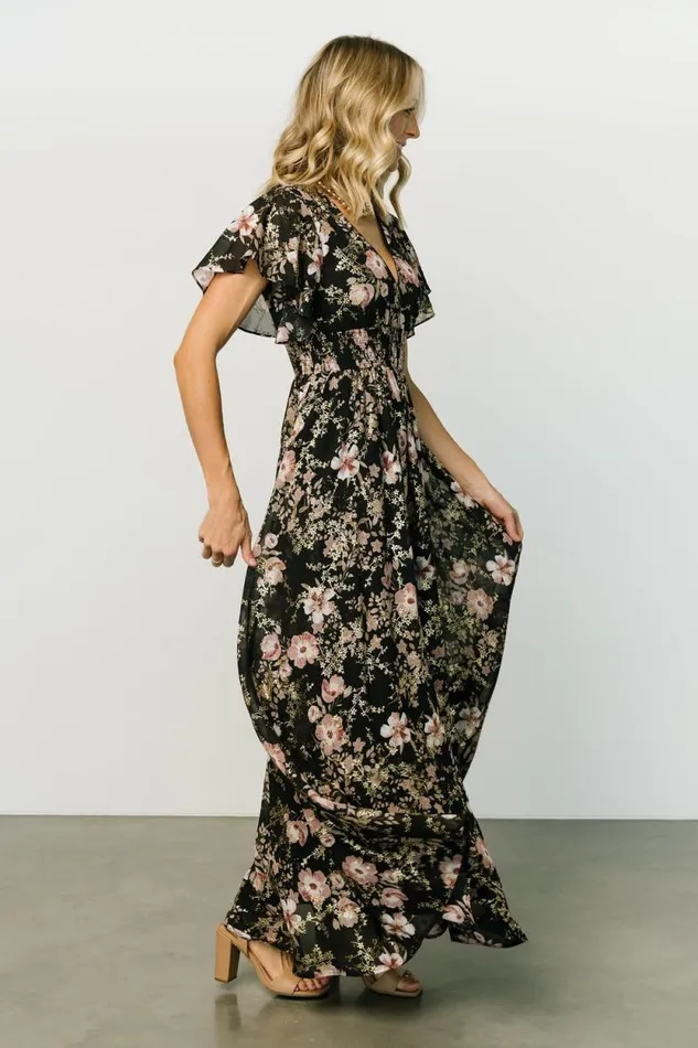 Women Lynlee Metallic Maxi Dress Black Mauve Baltic Born Maxi Dresses Women Lynlee Metallic Maxi Dress Black Mauve Baltic Born Maxi Dresses
