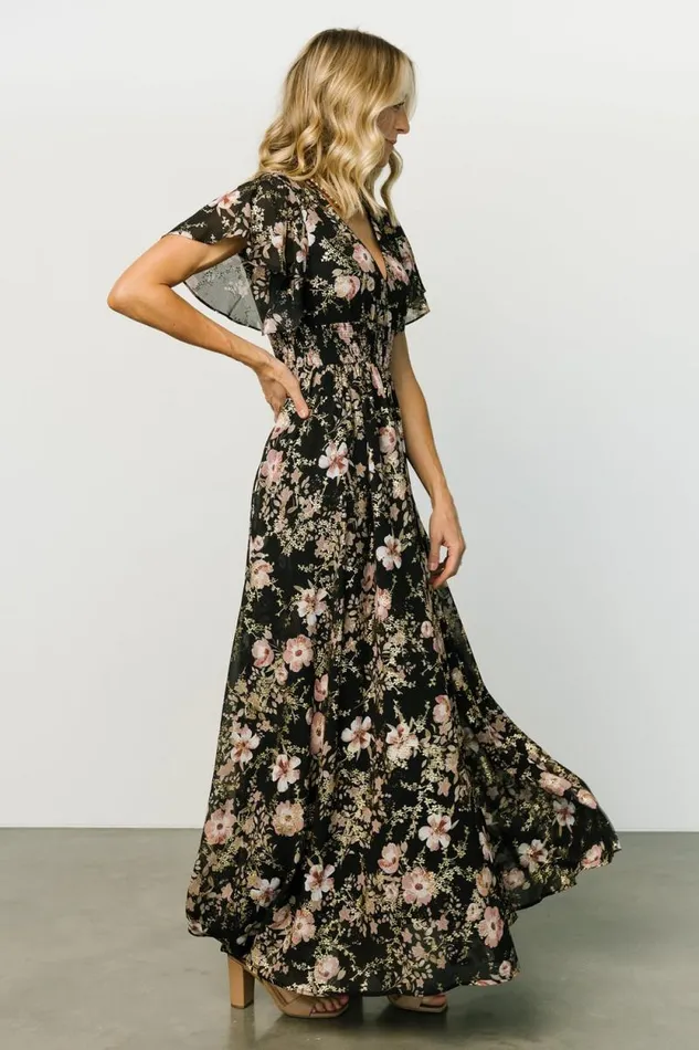 Women Lynlee Metallic Maxi Dress Black Mauve Baltic Born Maxi Dresses Women Lynlee Metallic Maxi Dress Black Mauve Baltic Born Maxi Dresses