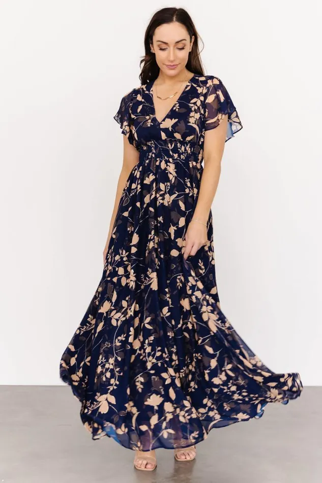 Women Lynlee Metallic Maxi Dress Navy Baltic Born The Guest Edit Women Lynlee Metallic Maxi Dress Navy Baltic Born The Guest Edit