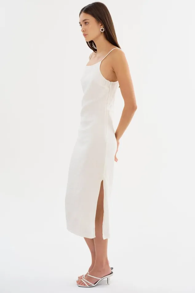 Women MACARIA Cotton Midi Dress Off White LAMARQUE Dresses
