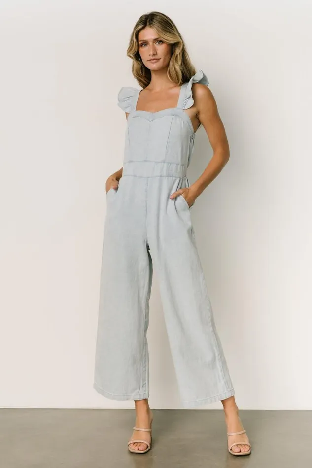 Women Madison Denim Jumpsuit Blue Baltic Born Jumpsuits and Rompers