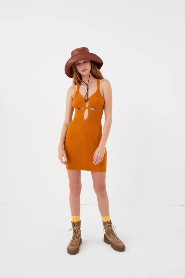 Women Maggie Mini Dress Orange For Love and Lemons Dresses Women Maggie Mini Dress Orange For Love and Lemons Dresses