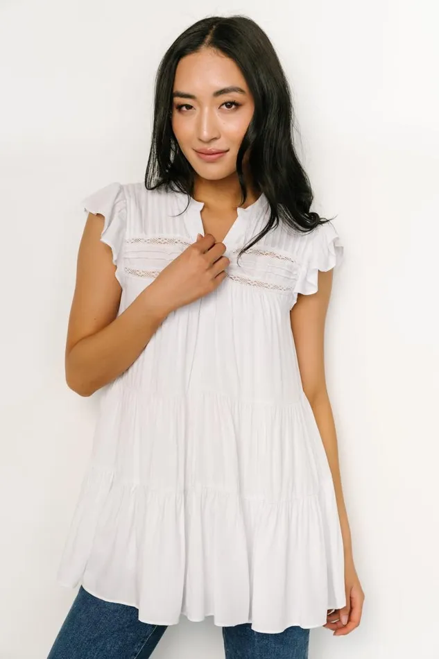 Women Margaret Tiered Top White Baltic Born Blouses and Shirts Women Margaret Tiered Top White Baltic Born Blouses and Shirts