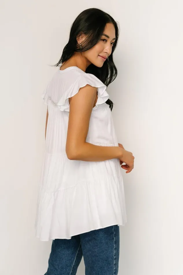 Women Margaret Tiered Top White Baltic Born Blouses and Shirts Women Margaret Tiered Top White Baltic Born Blouses and Shirts