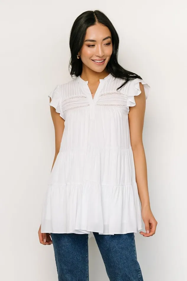 Women Margaret Tiered Top White Baltic Born Blouses and Shirts Women Margaret Tiered Top White Baltic Born Blouses and Shirts