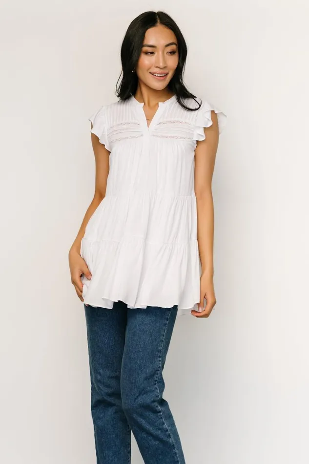 Women Margaret Tiered Top White Baltic Born Blouses and Shirts Women Margaret Tiered Top White Baltic Born Blouses and Shirts