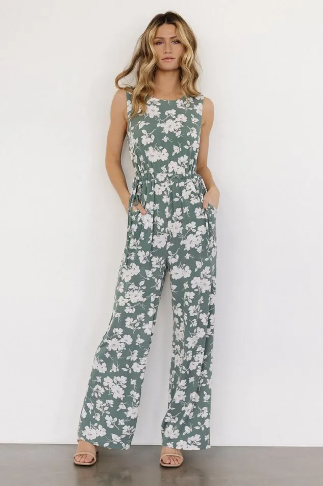 Women Margaux Jumpsuit Dusty Green Ivory Baltic Born Jumpsuits and Rompers
