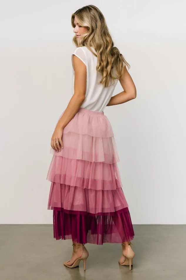 Women Marlene Tulle Ruffle Skirt Mauve Berry Baltic Born Skirts Women Marlene Tulle Ruffle Skirt Mauve Berry Baltic Born Skirts