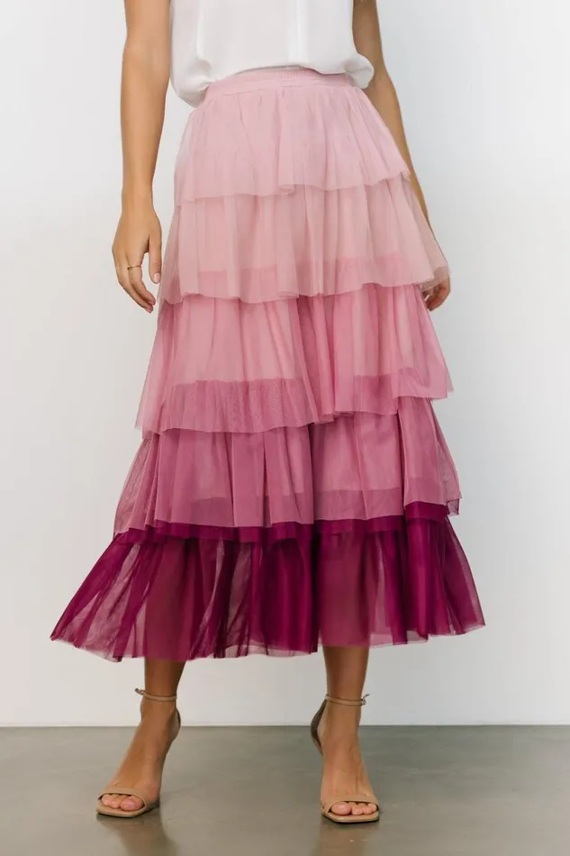 Women Marlene Tulle Ruffle Skirt Mauve Berry Baltic Born Skirts Women Marlene Tulle Ruffle Skirt Mauve Berry Baltic Born Skirts