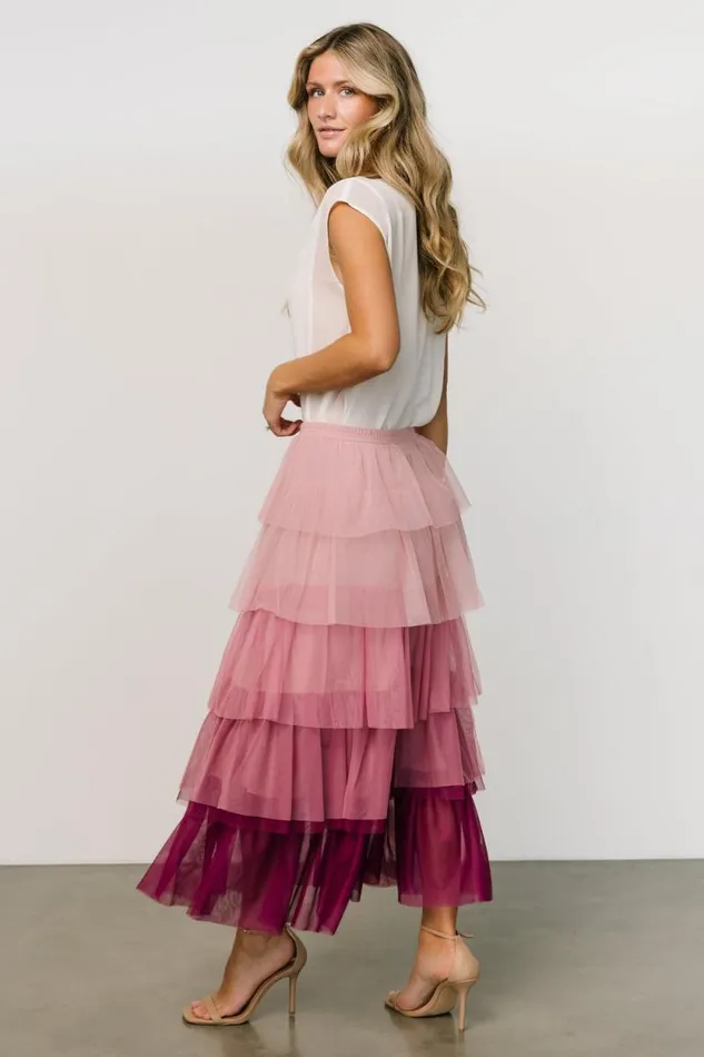 Women Marlene Tulle Ruffle Skirt Mauve Berry Baltic Born Skirts Women Marlene Tulle Ruffle Skirt Mauve Berry Baltic Born Skirts