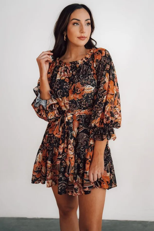 Women Mars Short Dress Black Multi Print Baltic Born Short Dresses