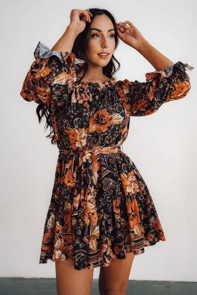 Women Mars Short Dress Black Multi Print Baltic Born Short Dresses