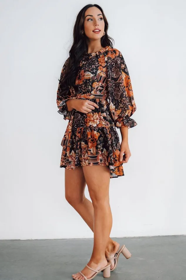 Women Mars Short Dress Black Multi Print Baltic Born Short Dresses