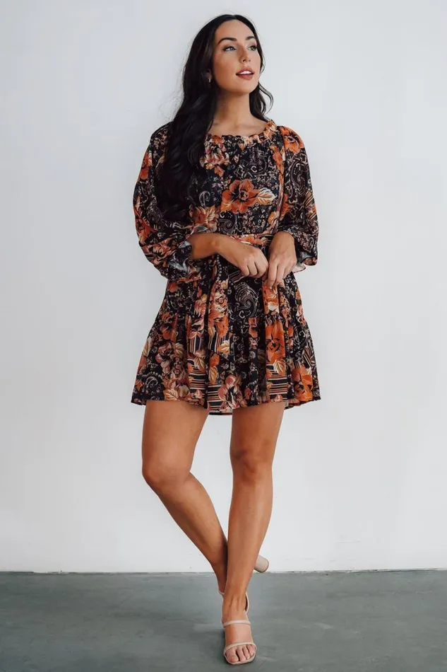 Women Mars Short Dress Black Multi Print Baltic Born Short Dresses