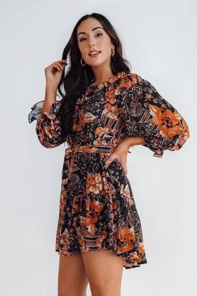 Women Mars Short Dress Black Multi Print Baltic Born Short Dresses