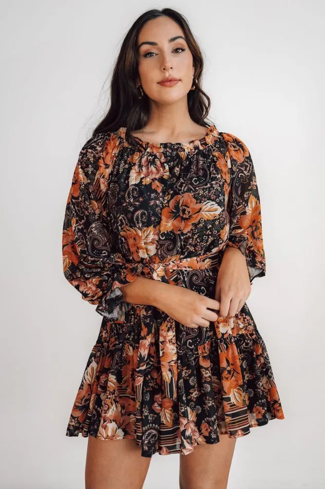 Women Mars Short Dress Black Multi Print Baltic Born Short Dresses