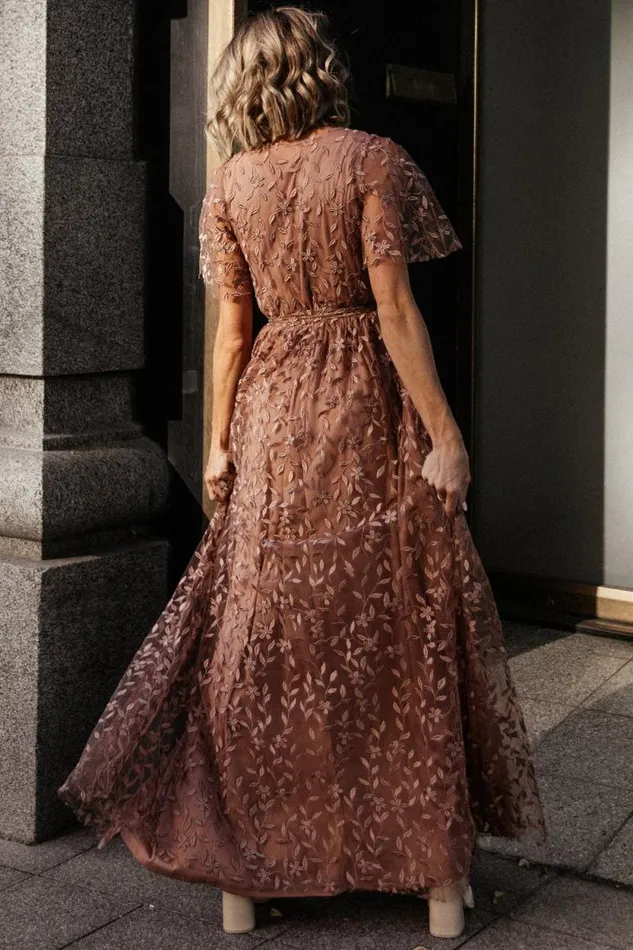 Women Marseille Embossed Maxi Dress Nude Rose Baltic Born Bump Friendly Women Marseille Embossed Maxi Dress Nude Rose Baltic Born Bump Friendly