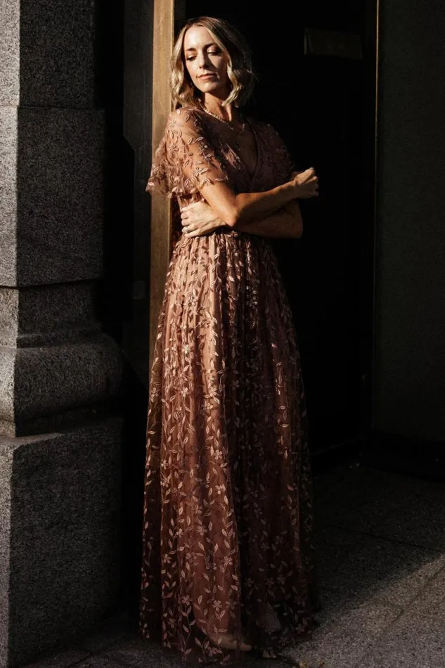 Women Marseille Embossed Maxi Dress Nude Rose Baltic Born Bump Friendly Women Marseille Embossed Maxi Dress Nude Rose Baltic Born Bump Friendly