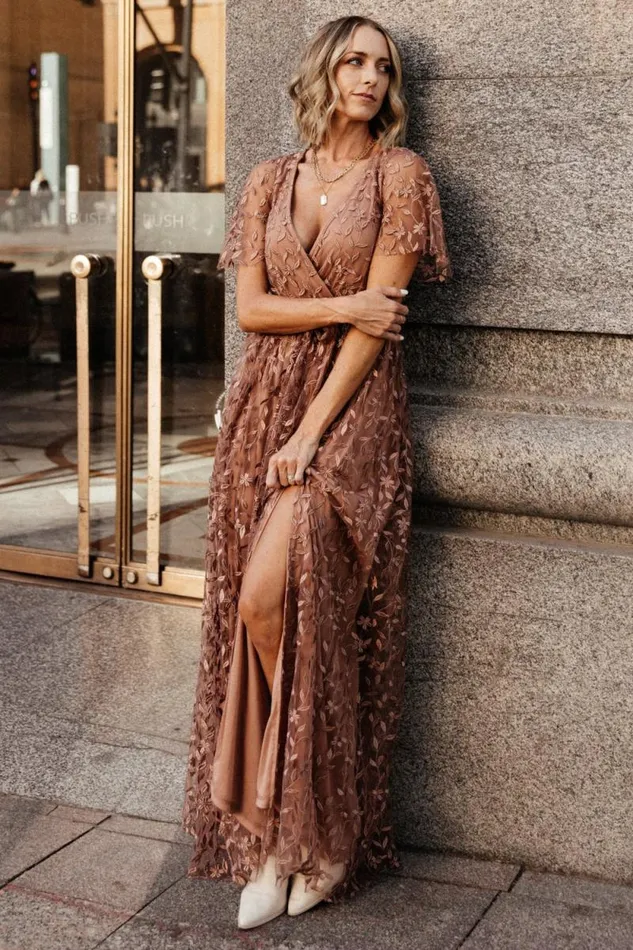 Women Marseille Embossed Maxi Dress Nude Rose Baltic Born Bump Friendly Women Marseille Embossed Maxi Dress Nude Rose Baltic Born Bump Friendly