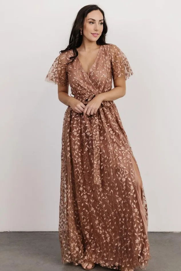 Women Marseille Embossed Maxi Dress Nude Rose Baltic Born Bump Friendly Women Marseille Embossed Maxi Dress Nude Rose Baltic Born Bump Friendly
