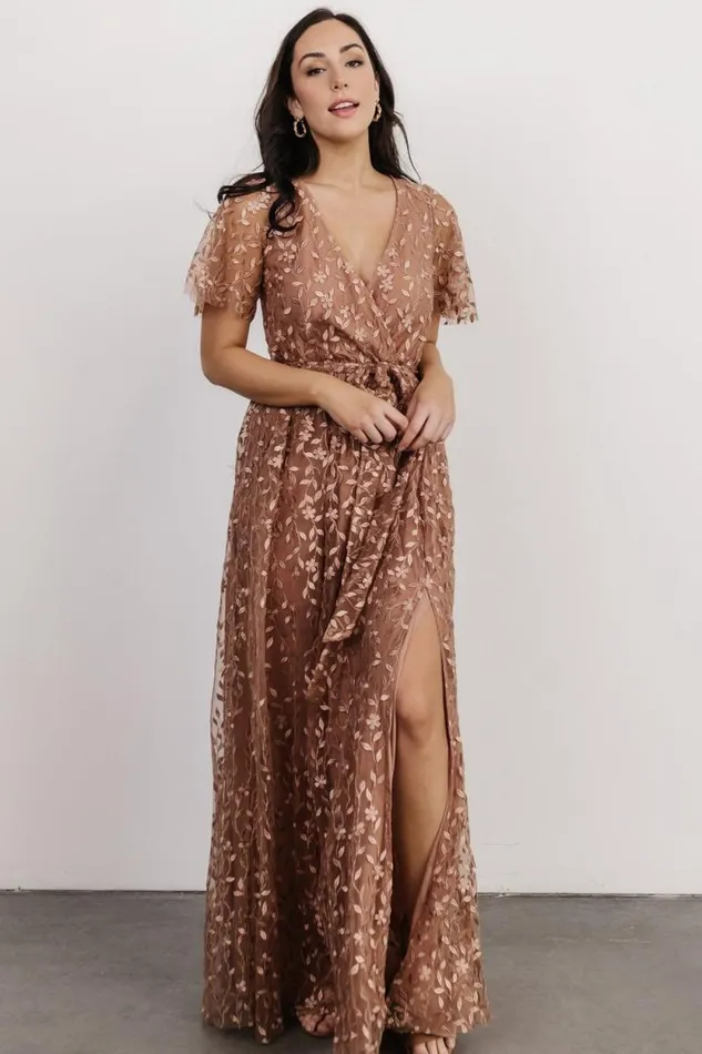 Women Marseille Embossed Maxi Dress Nude Rose Baltic Born Bump Friendly Women Marseille Embossed Maxi Dress Nude Rose Baltic Born Bump Friendly