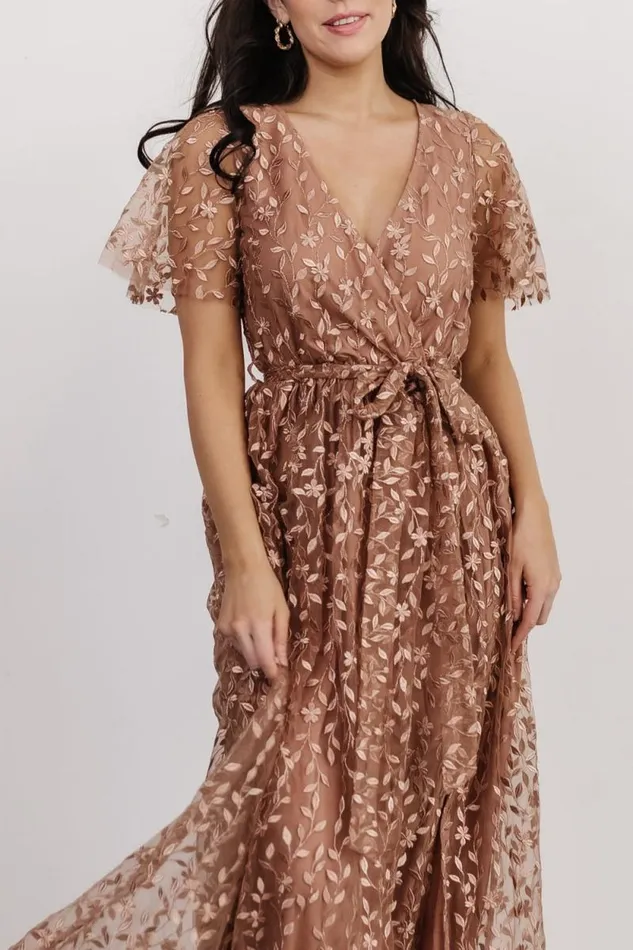 Women Marseille Embossed Maxi Dress Nude Rose Baltic Born Bump Friendly Women Marseille Embossed Maxi Dress Nude Rose Baltic Born Bump Friendly