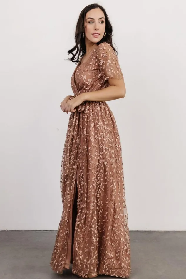 Women Marseille Embossed Maxi Dress Nude Rose Baltic Born Bump Friendly Women Marseille Embossed Maxi Dress Nude Rose Baltic Born Bump Friendly