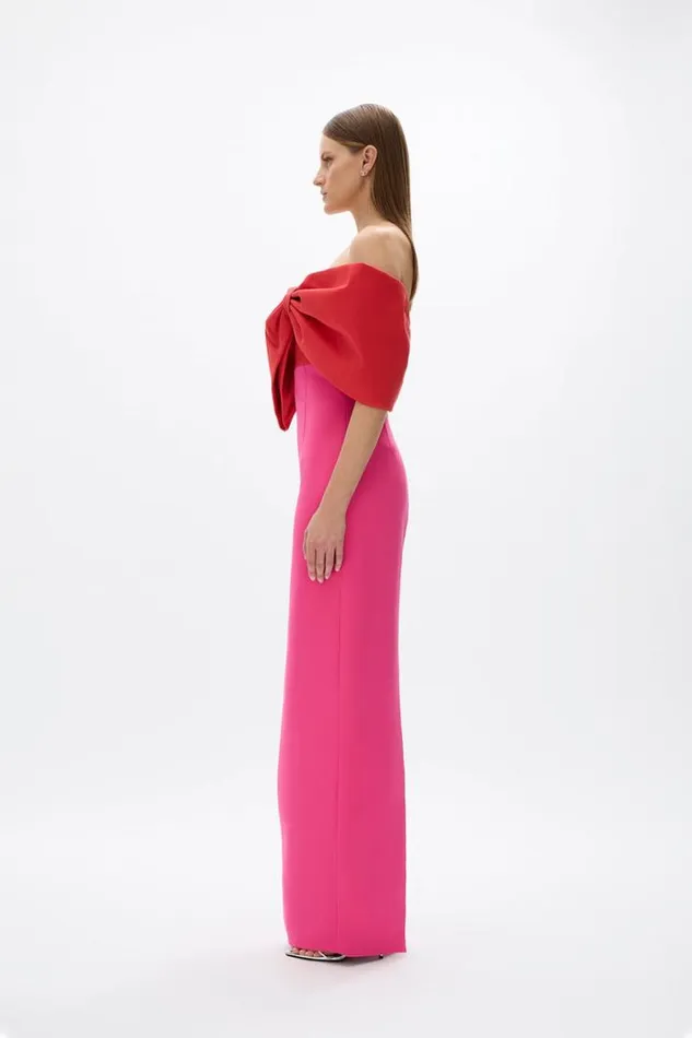 Women Maxi Dresses Rachel Gilbert Kace Gown Hot PinkRed Women Maxi Dresses Rachel Gilbert Kace Gown Hot PinkRed