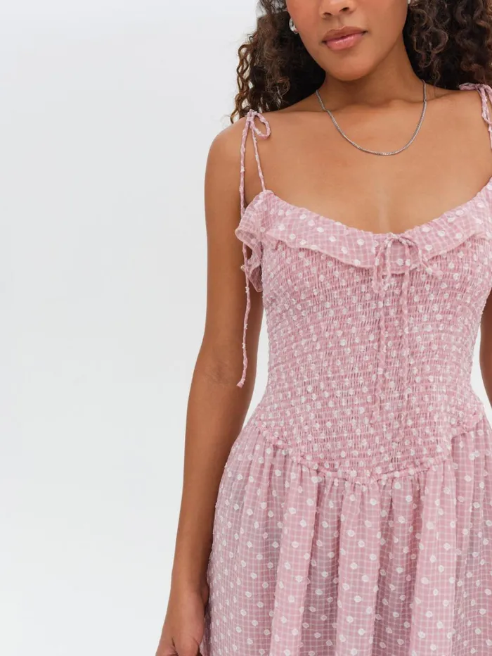 Women Maxine Midi Dress Pink For Love and Lemons Dresses