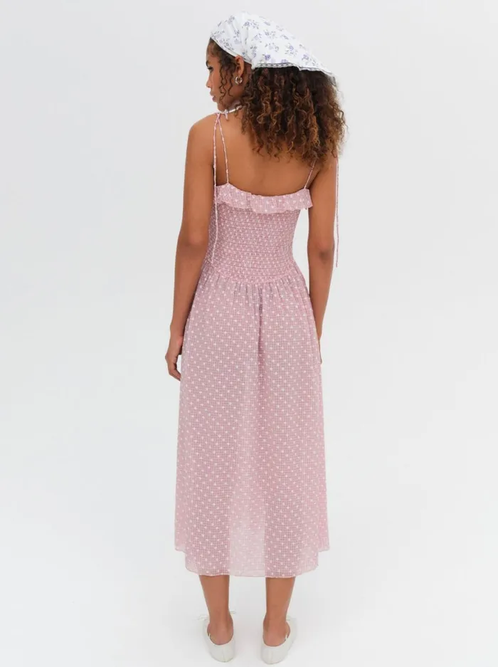 Women Maxine Midi Dress Pink For Love and Lemons Dresses