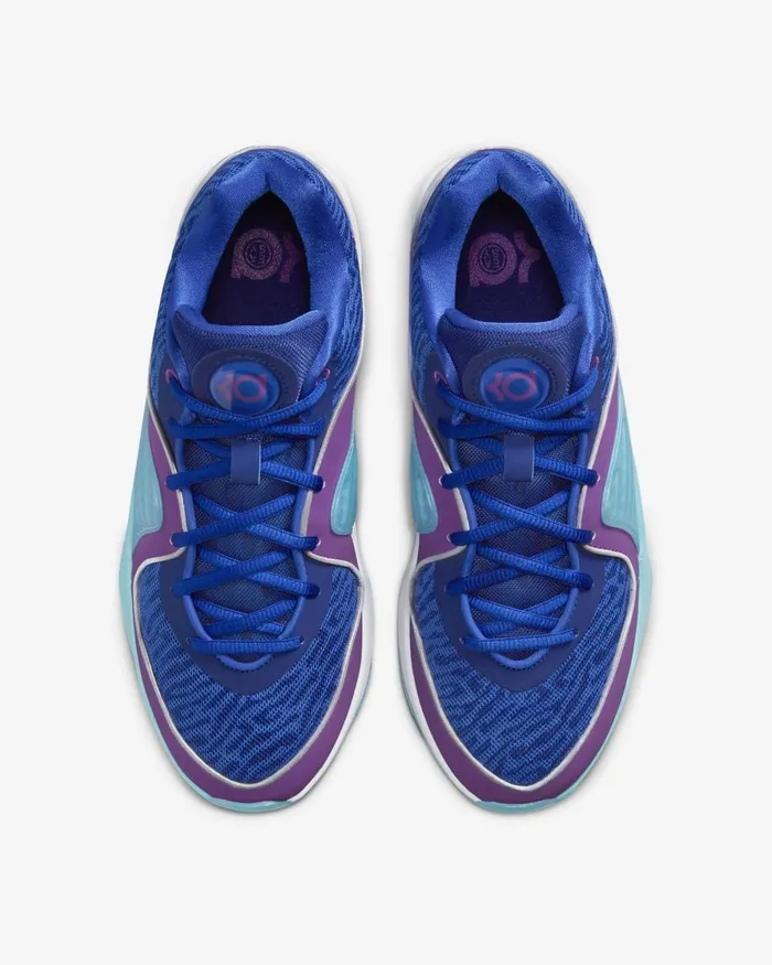 WomenMen Nike All Shoes KD16 Deep Royalmetallic Silverhyper Royalvivid Purple