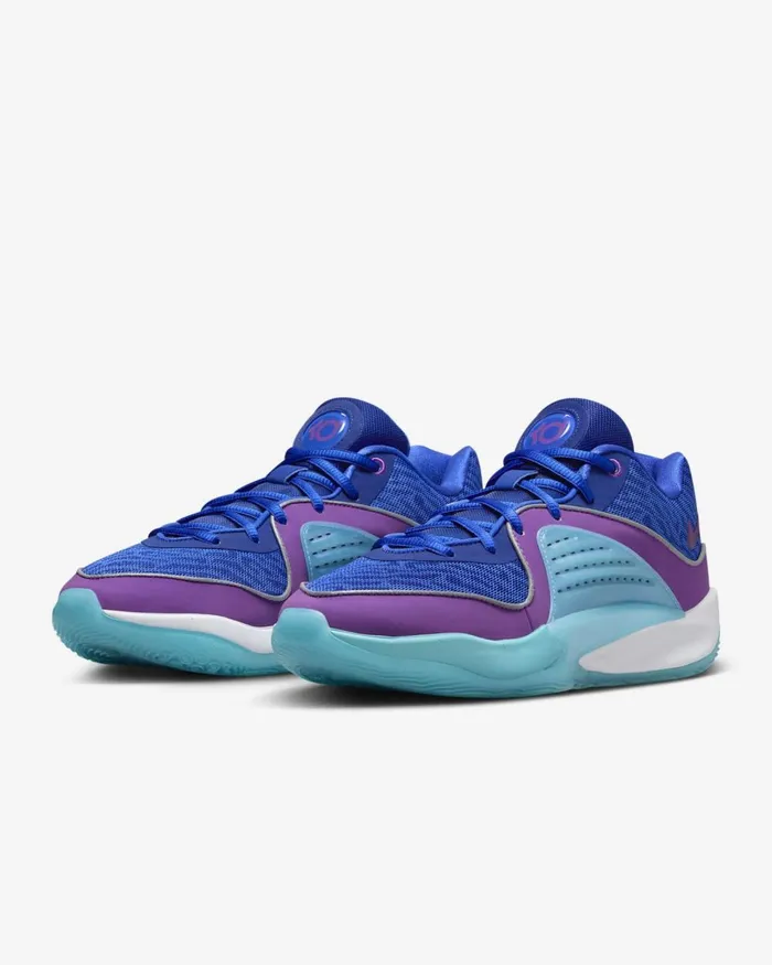 WomenMen Nike All Shoes KD16 Deep Royalmetallic Silverhyper Royalvivid Purple