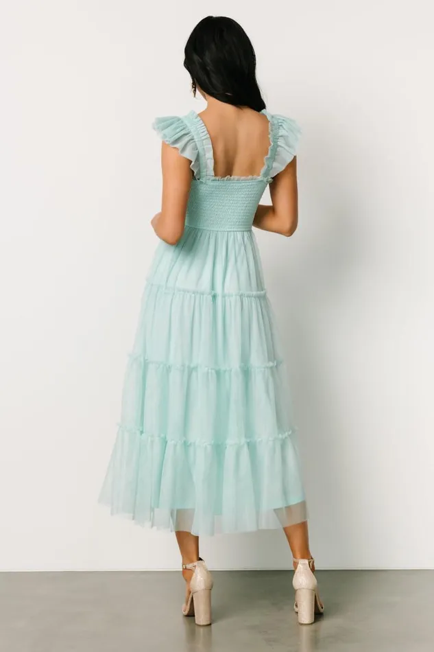 Women Mindi Tulle Midi Dress Sea Blue Baltic Born Midi Dresses