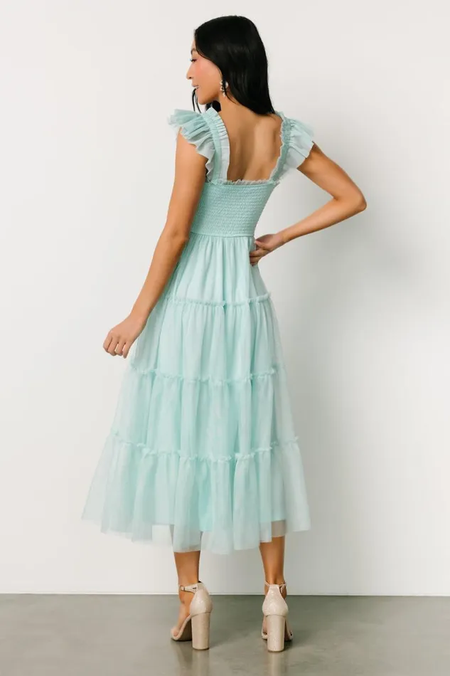Women Mindi Tulle Midi Dress Sea Blue Baltic Born Midi Dresses