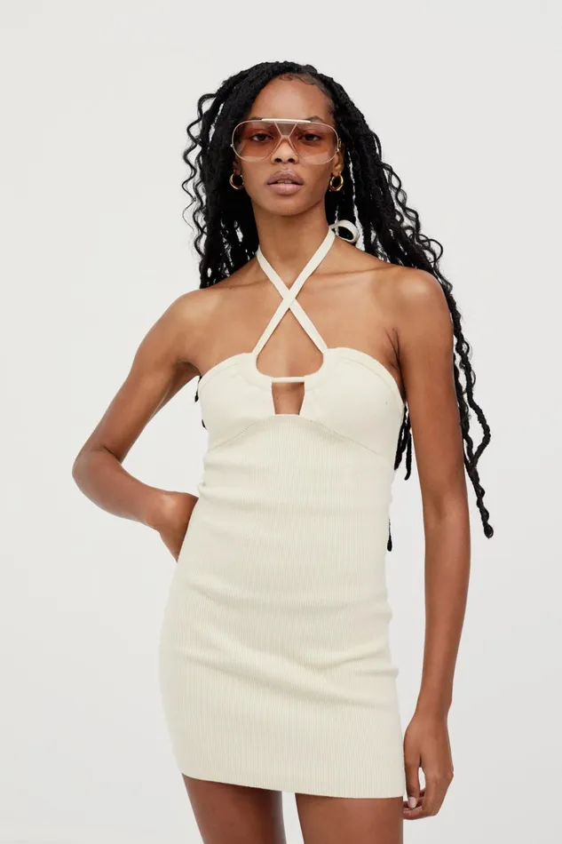 Women Mona Mini Dress Ivory For Love and Lemons Knitwear