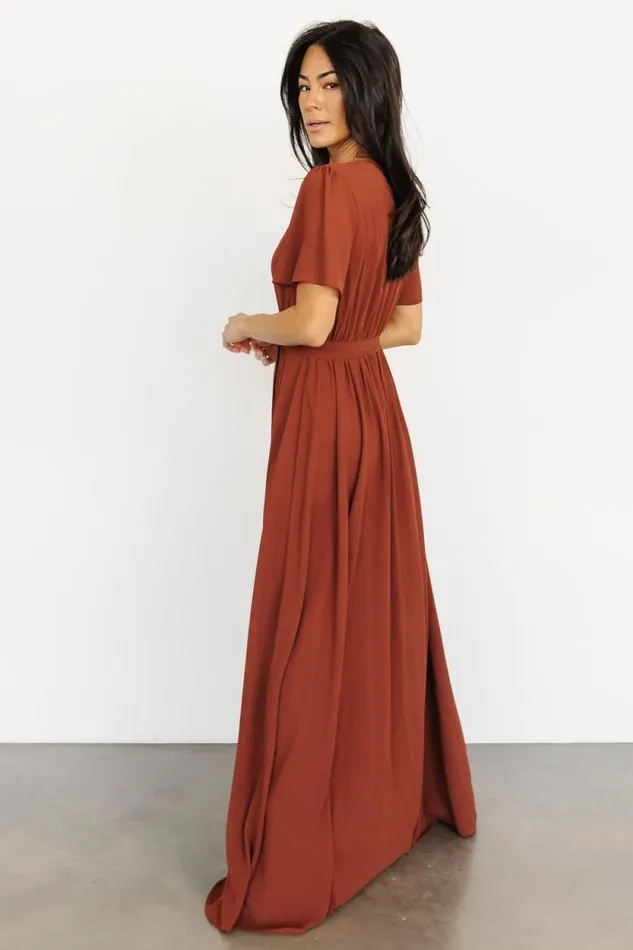 Women Naomi Short Sleeve Maxi Dress Cinnamon Baltic Born Maxi Dresses Women Naomi Short Sleeve Maxi Dress Cinnamon Baltic Born Maxi Dresses