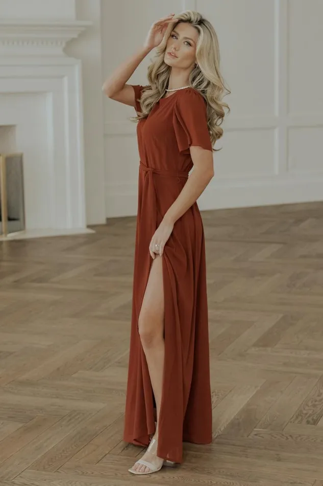 Women Naomi Short Sleeve Maxi Dress Cinnamon Baltic Born Maxi Dresses Women Naomi Short Sleeve Maxi Dress Cinnamon Baltic Born Maxi Dresses